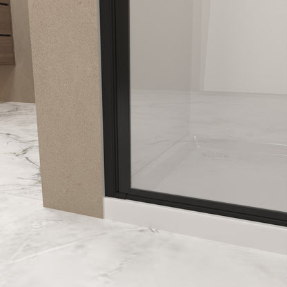 72" X 36" Aluminum and Tempered Glass Shower Door HomeRoots