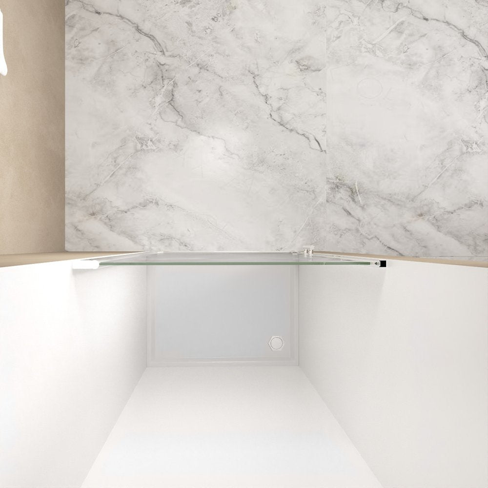 72" X 32" Aluminum and Tempered Glass Shower Door HomeRoots