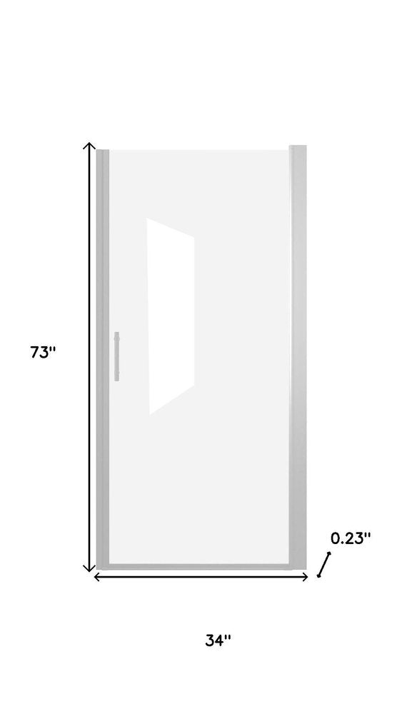 73" X 34" Aluminum and Tempered Glass Shower Door HomeRoots
