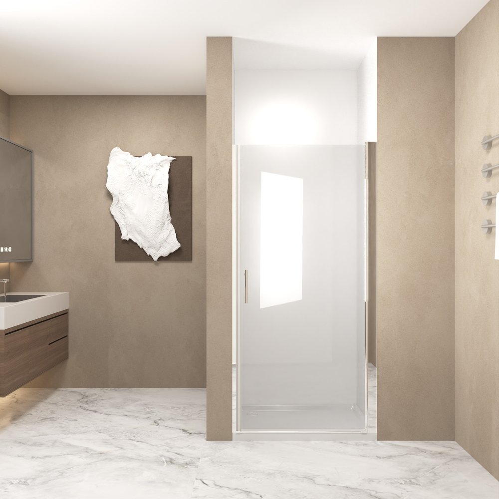 73" X 34" Aluminum and Tempered Glass Shower Door HomeRoots