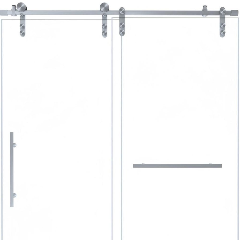 66" X 60" Tempered Glass Shower Door HomeRoots