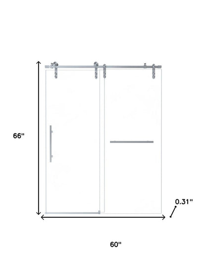 66" X 60" Tempered Glass Shower Door HomeRoots