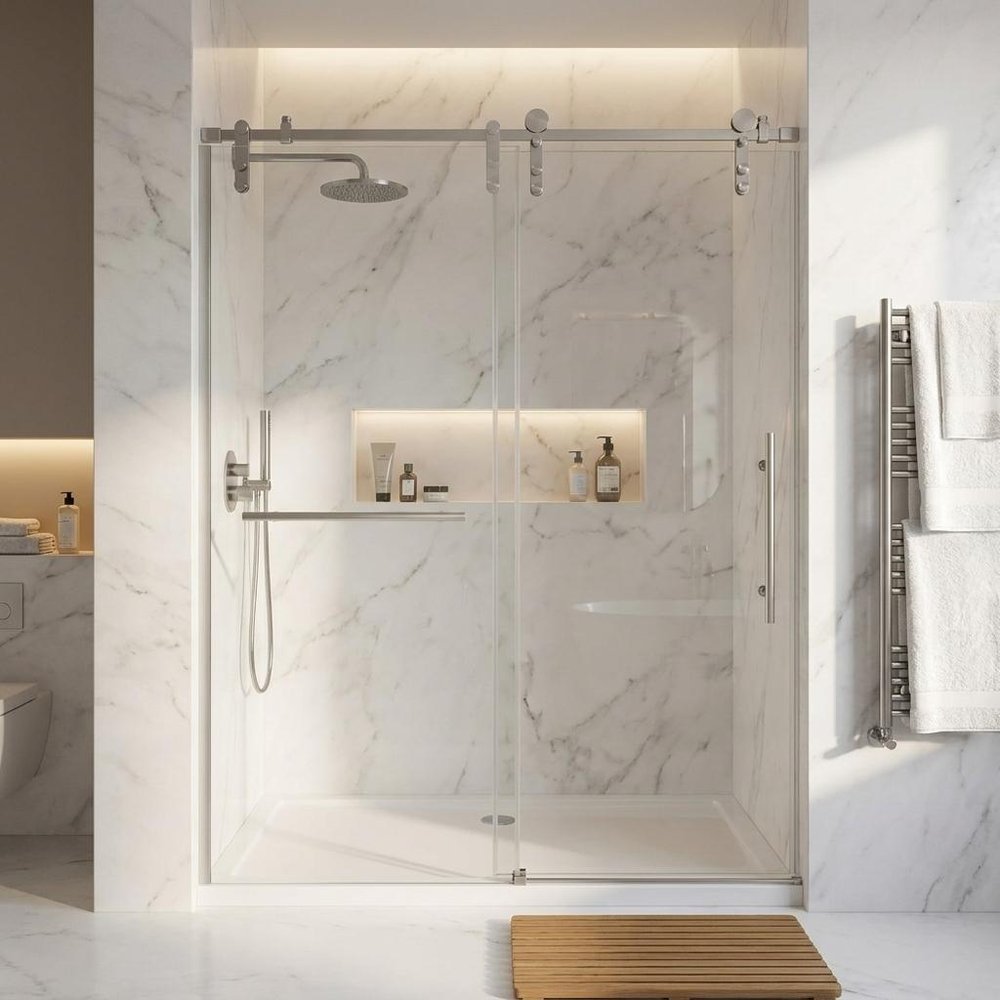 Set Of Two Tempered Glass Shower Doors — view 6