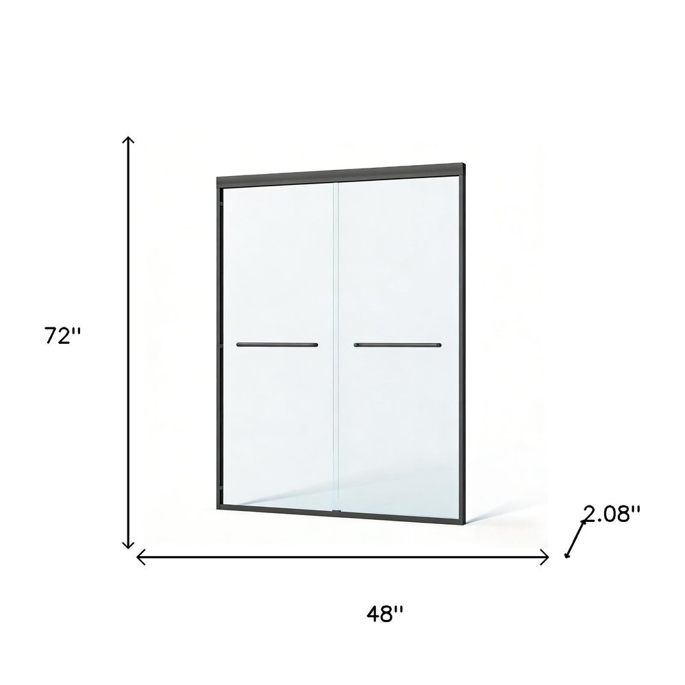 Set Of Two Metal And Tempered Glass Shower Doors — view 4