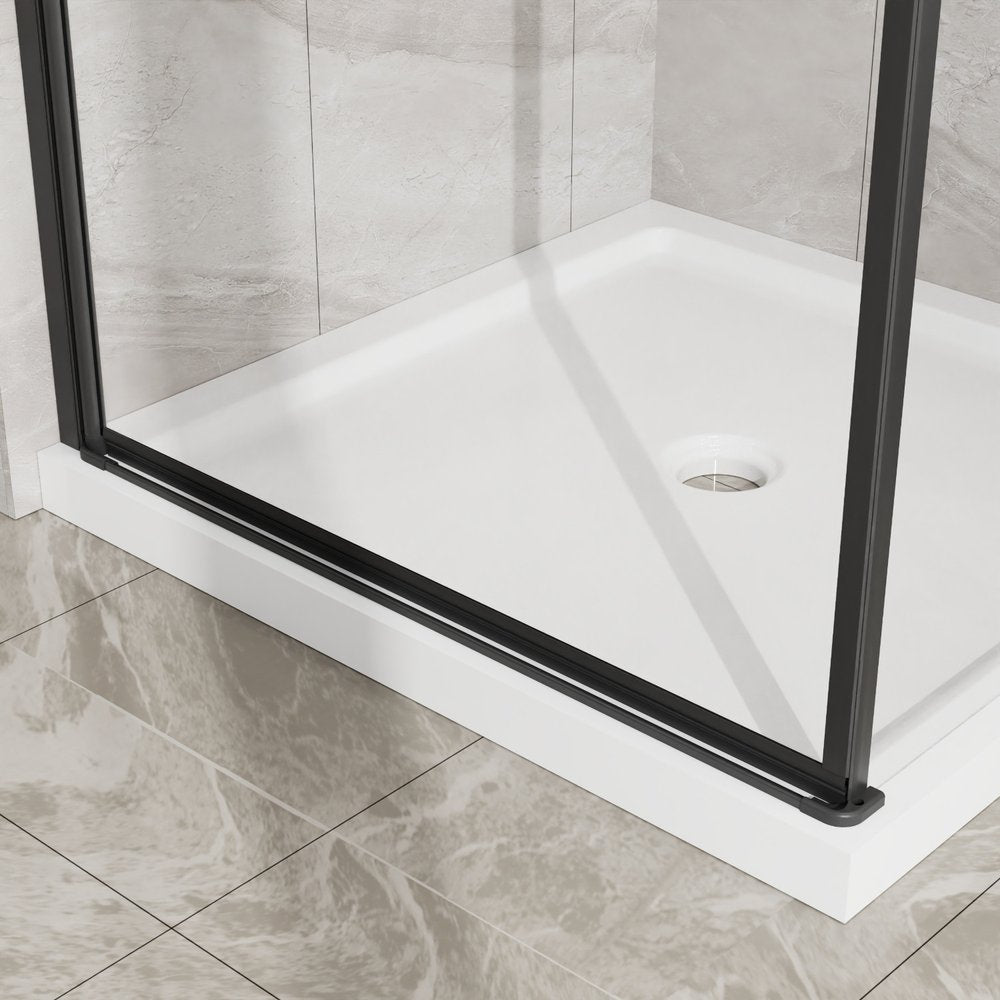 Set Of Two Aluminum and Tempered Glass Shower Doors HomeRoots