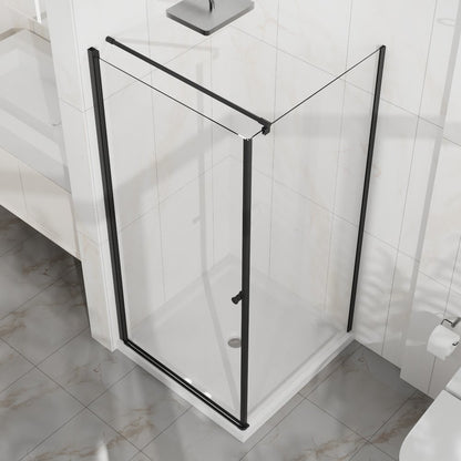 Set Of Two Aluminum and Tempered Glass Shower Doors HomeRoots