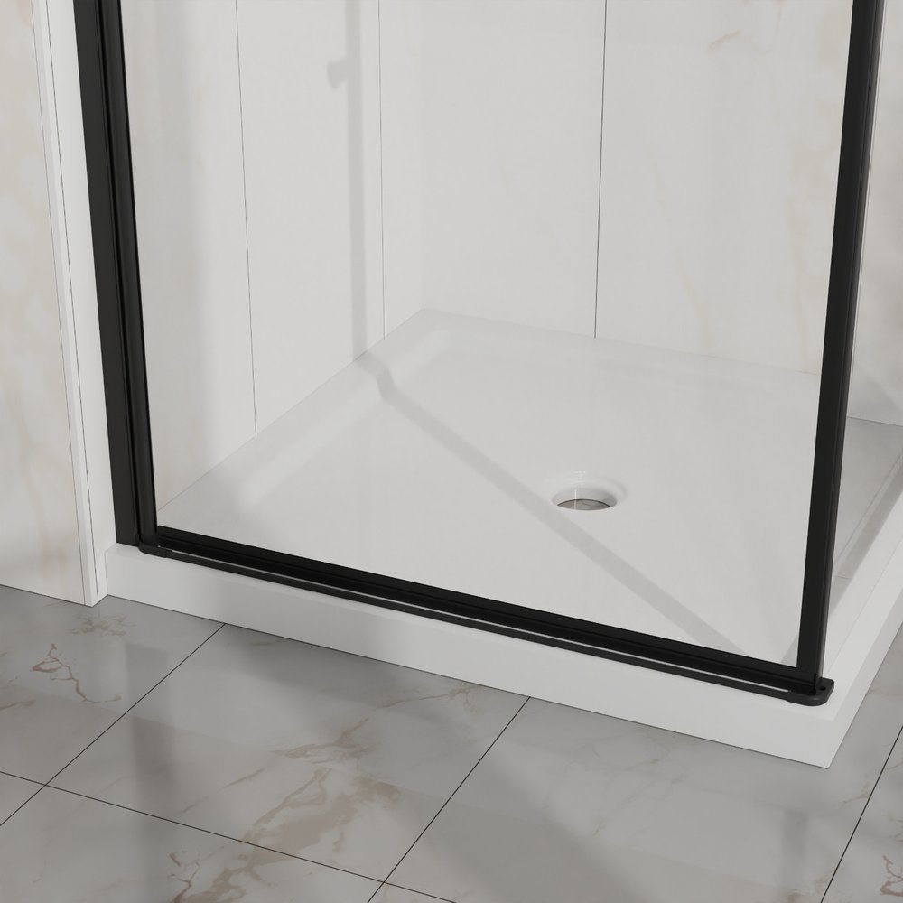 Set Of Two Aluminum and Tempered Glass Shower Doors HomeRoots