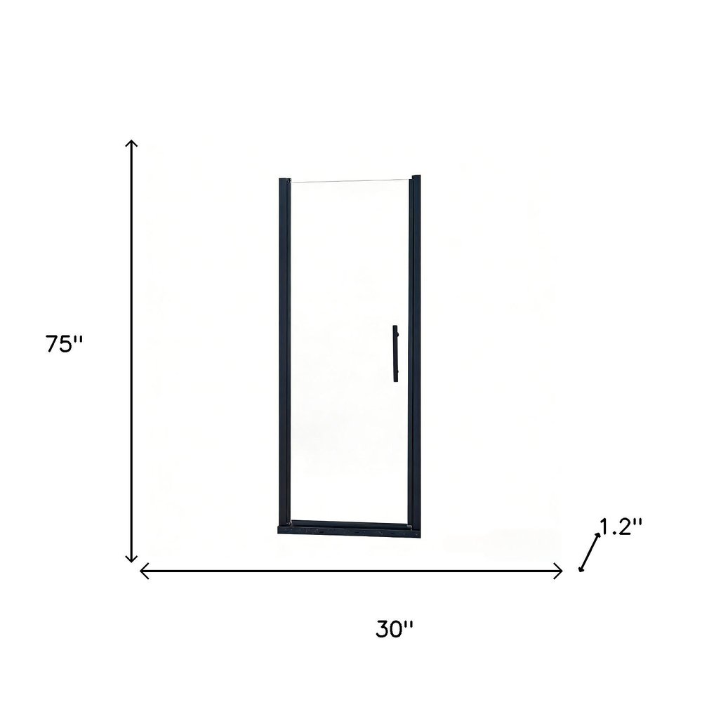 75" X 30" Aluminum and Tempered Glass Shower Door HomeRoots