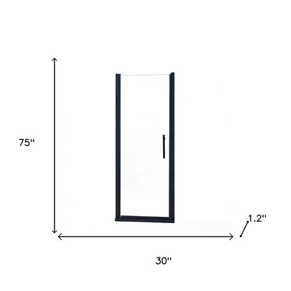 75" X 30" Aluminum and Tempered Glass Shower Door HomeRoots