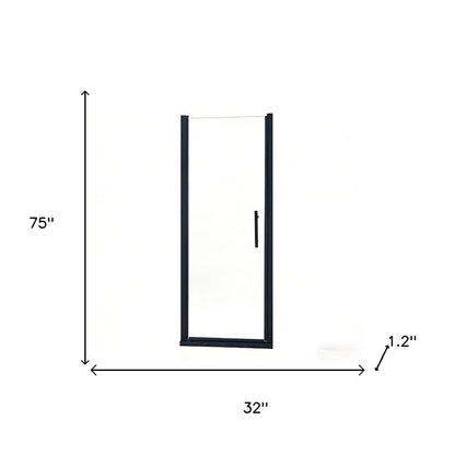 75" X 32" Aluminum and Tempered Glass Shower Door HomeRoots