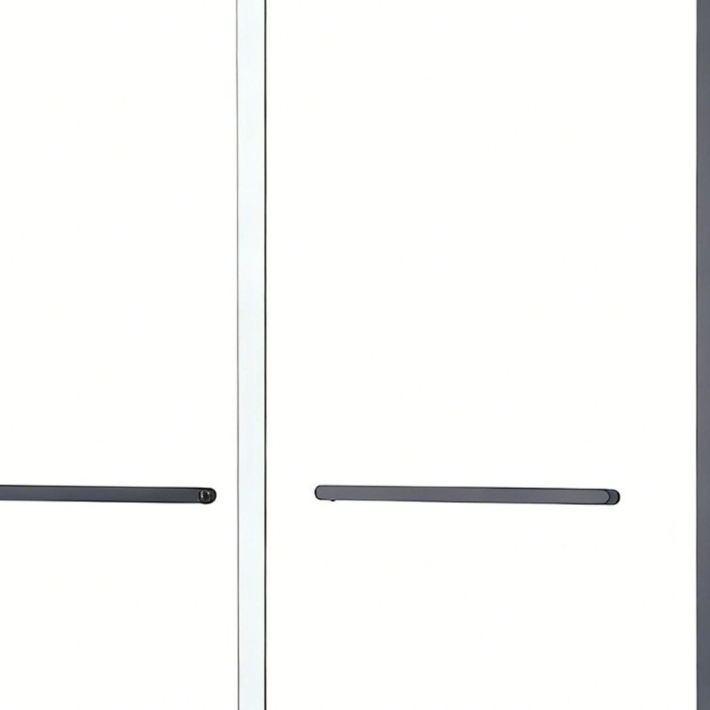Set Of Two Aluminum and Tempered Glass Shower Doors HomeRoots