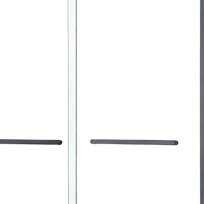 Set Of Two Aluminum and Tempered Glass Shower Doors HomeRoots