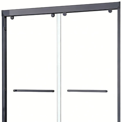 Set Of Two Aluminum and Tempered Glass Shower Doors HomeRoots