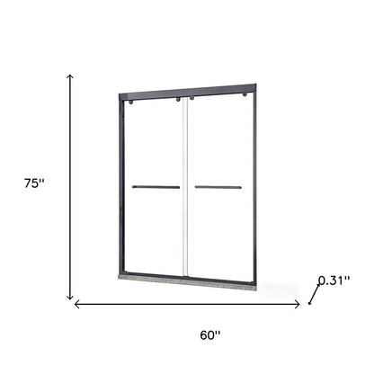 Set Of Two Aluminum and Tempered Glass Shower Doors HomeRoots