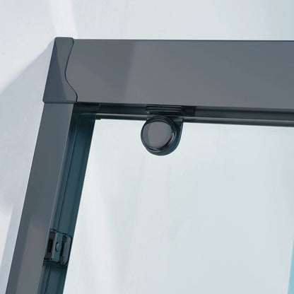 Set Of Two Aluminum and Tempered Glass Shower Doors HomeRoots