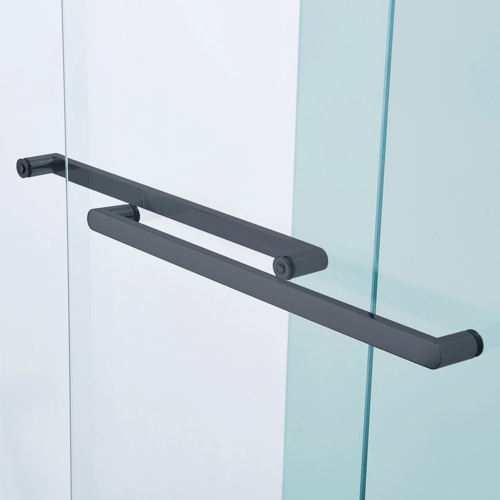 Set Of Two Aluminum and Tempered Glass Shower Doors HomeRoots