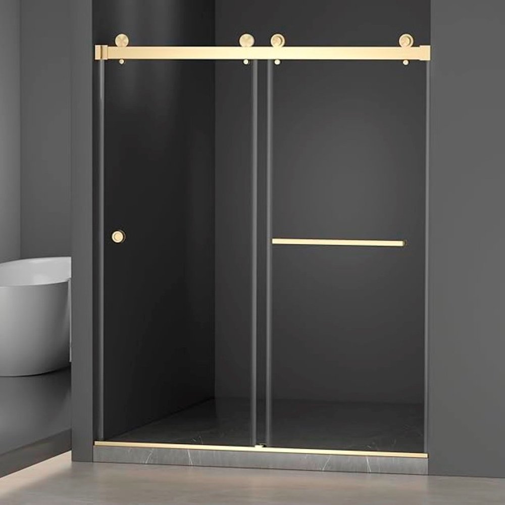 Set Of Two Tempered Glass Shower Doors HomeRoots