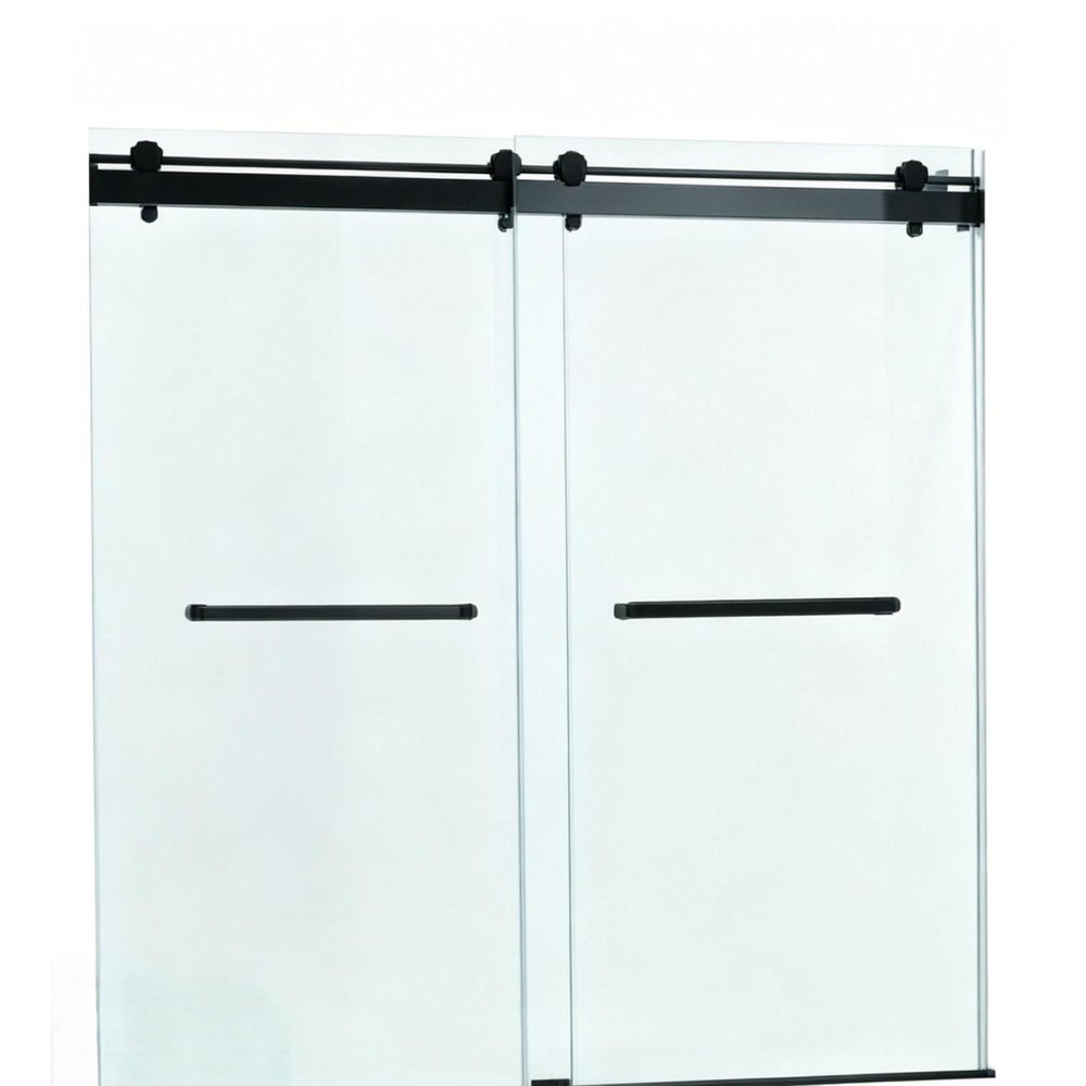 Set Of Two Tempered Glass Shower Doors HomeRoots