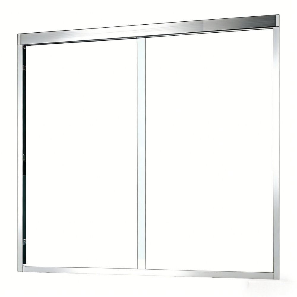 Set Of Two Aluminum and Tempered Glass Shower Doors HomeRoots