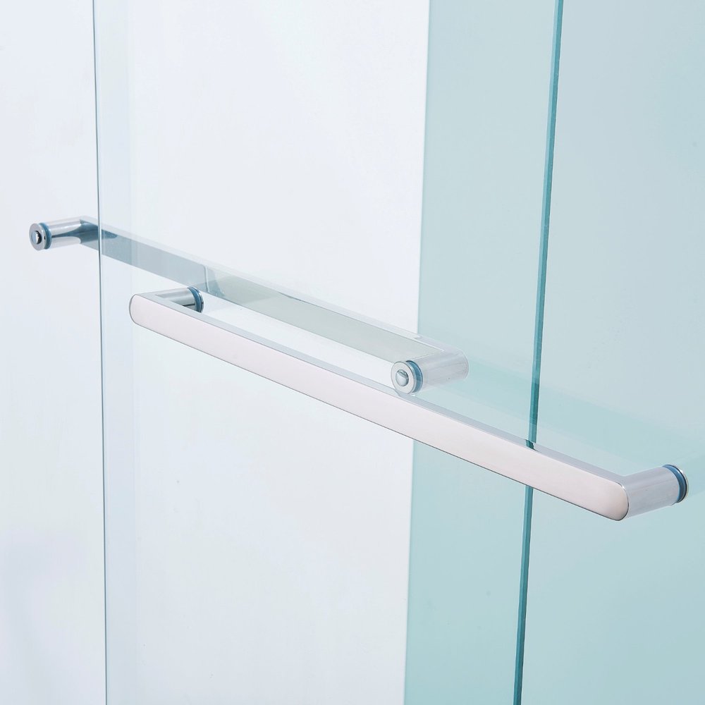 Set Of Two Aluminum and Tempered Glass Shower Doors HomeRoots