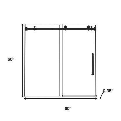 60" X 60" Tempered Glass Tub Door HomeRoots