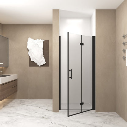 Set Of Two Aluminum and Tempered Glass Shower Doors HomeRoots