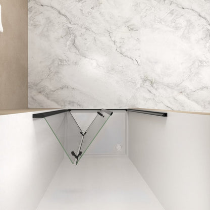 Set Of Two Aluminum and Tempered Glass Shower Doors HomeRoots