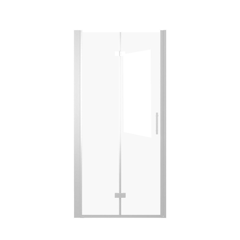 Set Of Two Aluminum and Tempered Glass Shower Doors HomeRoots