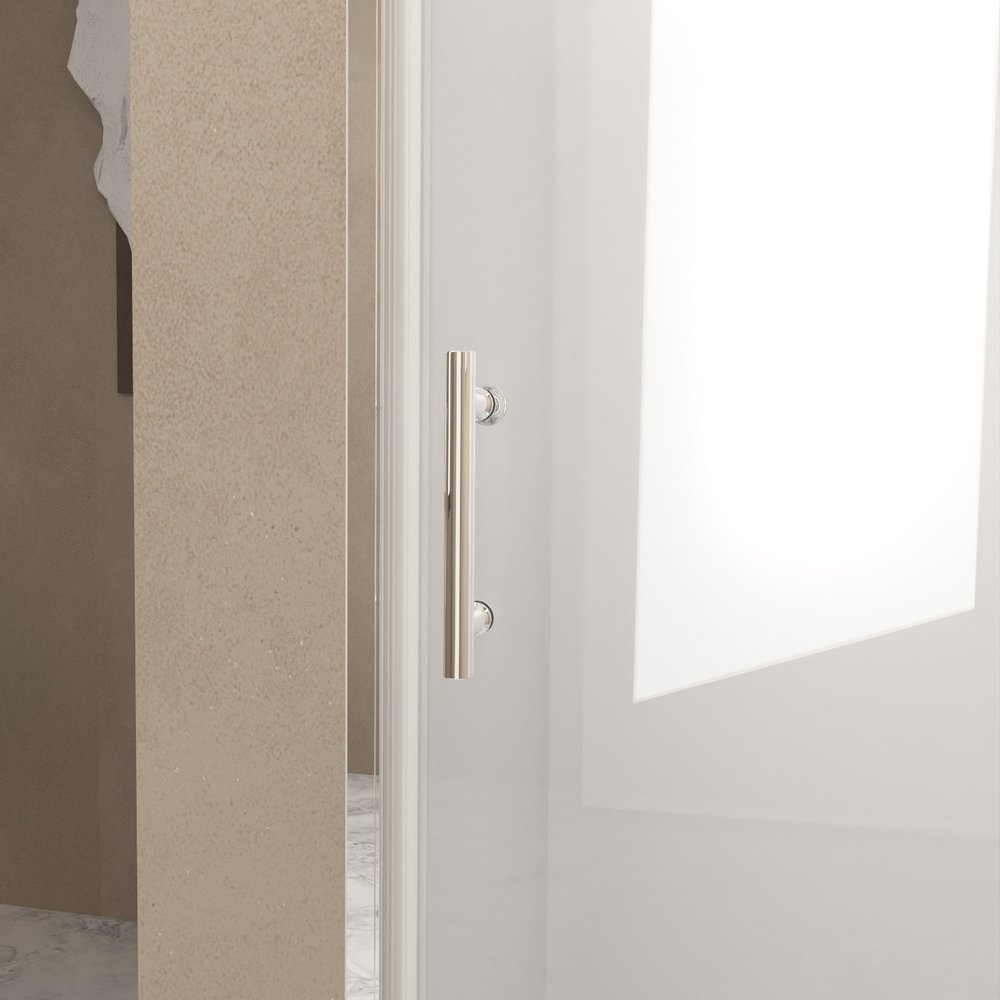 Set Of Two Aluminum and Tempered Glass Shower Doors HomeRoots