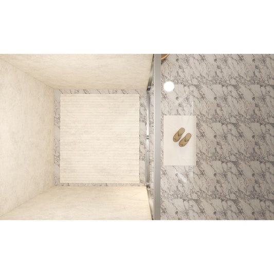 Set Of Two Aluminum And Tempered Glass Shower Doors