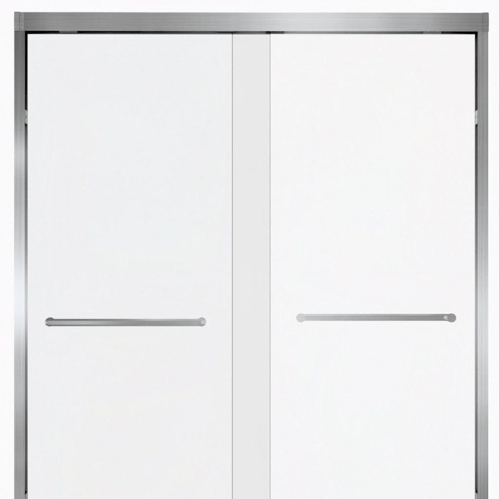 Set Of Two Aluminum and Tempered Glass Shower Doors HomeRoots