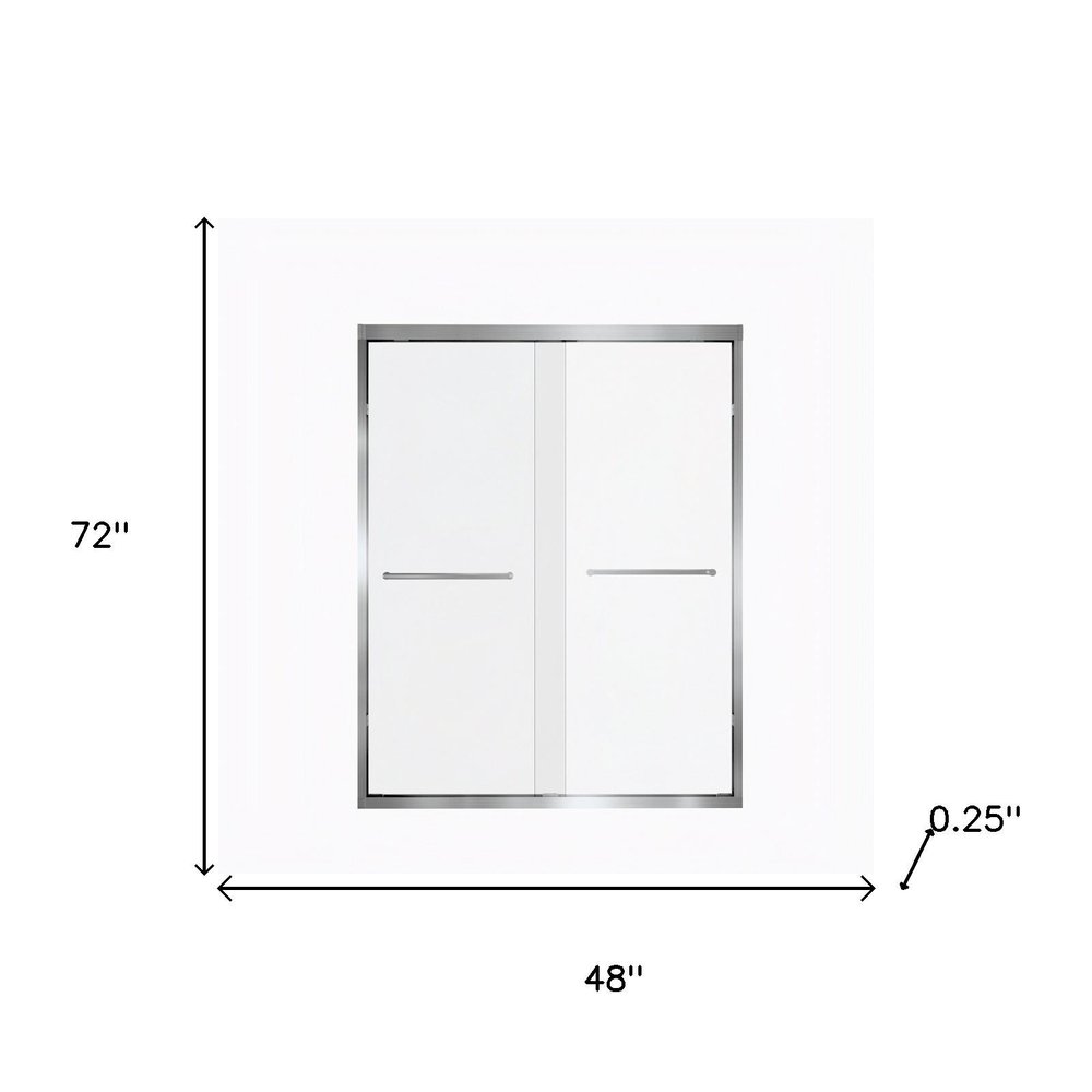 Set Of Two Aluminum and Tempered Glass Shower Doors HomeRoots