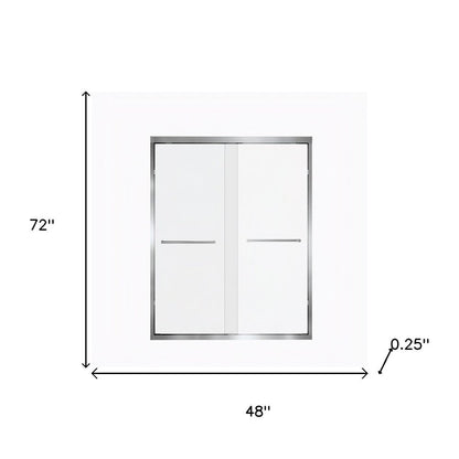 Set Of Two Aluminum and Tempered Glass Shower Doors HomeRoots