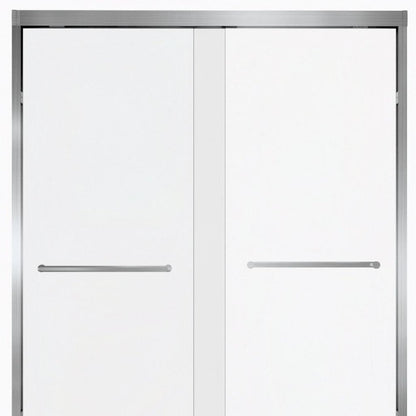 Set Of Two Aluminum and Tempered Glass Shower Doors HomeRoots