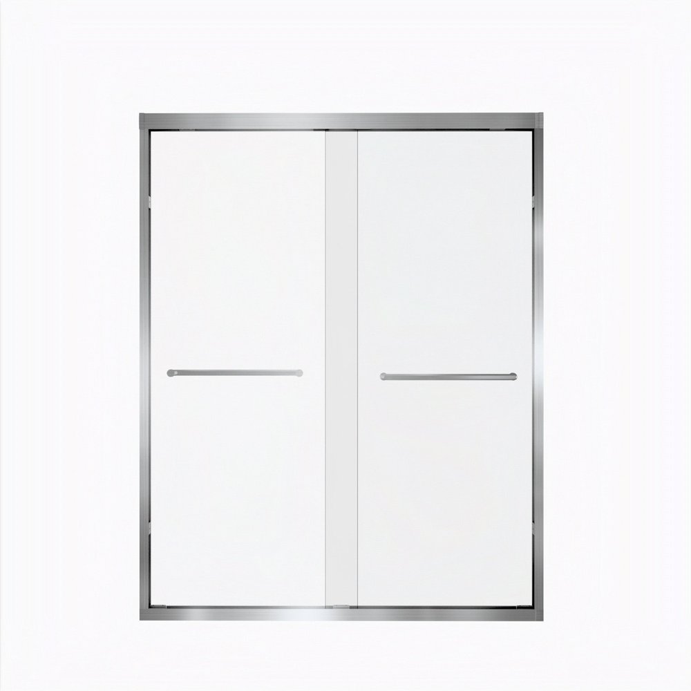 Set Of Two Aluminum and Tempered Glass Shower Doors HomeRoots
