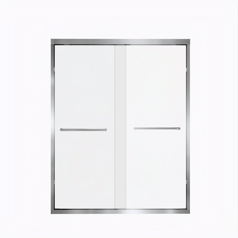 Set Of Two Aluminum and Tempered Glass Shower Doors HomeRoots