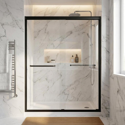 Set Of Two Aluminum And Tempered Glass Shower Doors HomeRoots