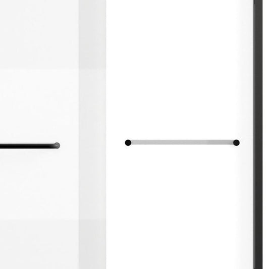 Set Of Two Aluminum And Tempered Glass Shower Doors