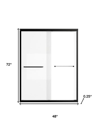Set Of Two Aluminum and Tempered Glass Shower Doors HomeRoots