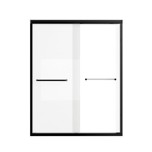 Set Of Two Aluminum And Tempered Glass Shower Doors