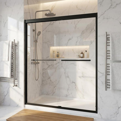 Set Of Two Aluminum And Tempered Glass Shower Doors HomeRoots