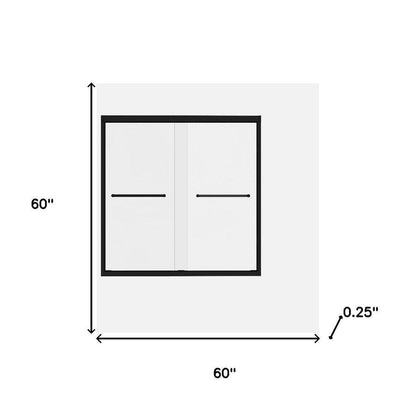 Set Of Two Aluminum and Tempered Glass Shower Doors HomeRoots