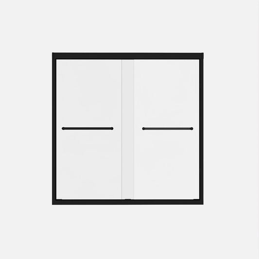 Set Of Two Aluminum And Tempered Glass Shower Doors