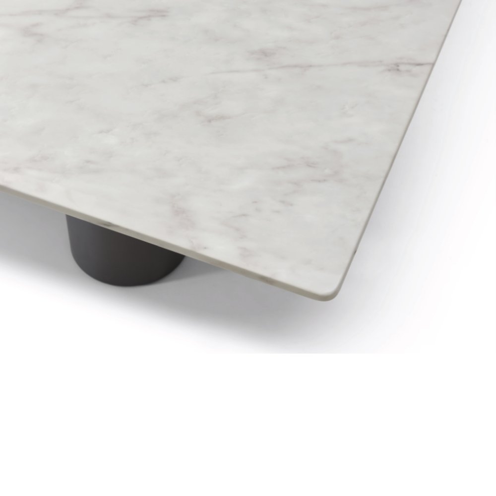 108" Brown And Black Marble And Stainless Steel Dining Table — view 13