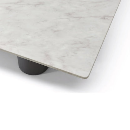 108" Brown And Black Marble And Stainless Steel Dining Table HomeRoots