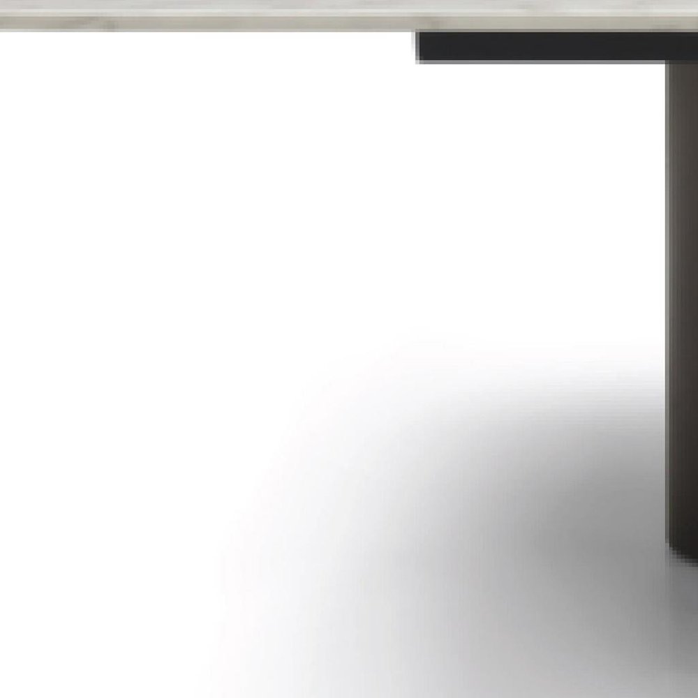 108" Brown And Black Marble And Stainless Steel Dining Table — view 11