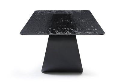 94" Black Glass and Brass Double Geo Pedestal Base Dining Table HomeRoots
