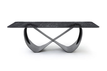 94" Black Glass and Brass Double Geo Pedestal Base Dining Table HomeRoots