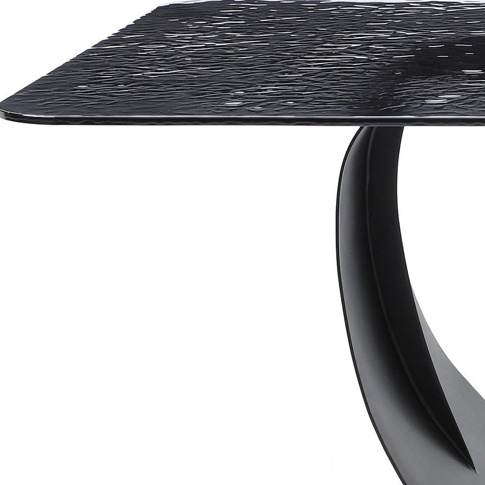 94" Black Glass and Brass Double Geo Pedestal Base Dining Table HomeRoots