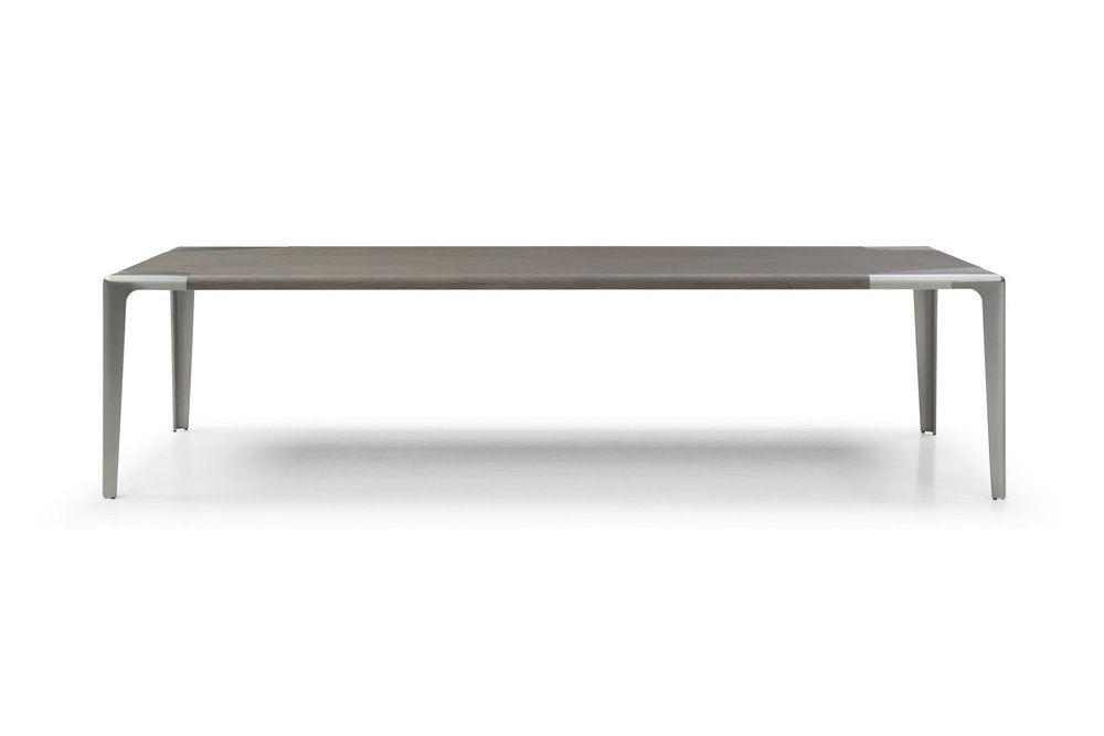 118" Light Gray And Nickel Wood And Stainless Steel Dining Table HomeRoots